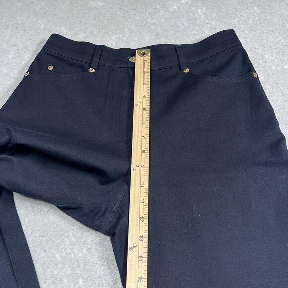 St. John Sport by Marie Gray Pants Womens 6 Black High Rise Straight Leg Raw Hem - Picture 10 of 12